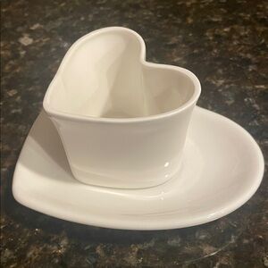 Heart-Shaped White Ceramic Tea Set